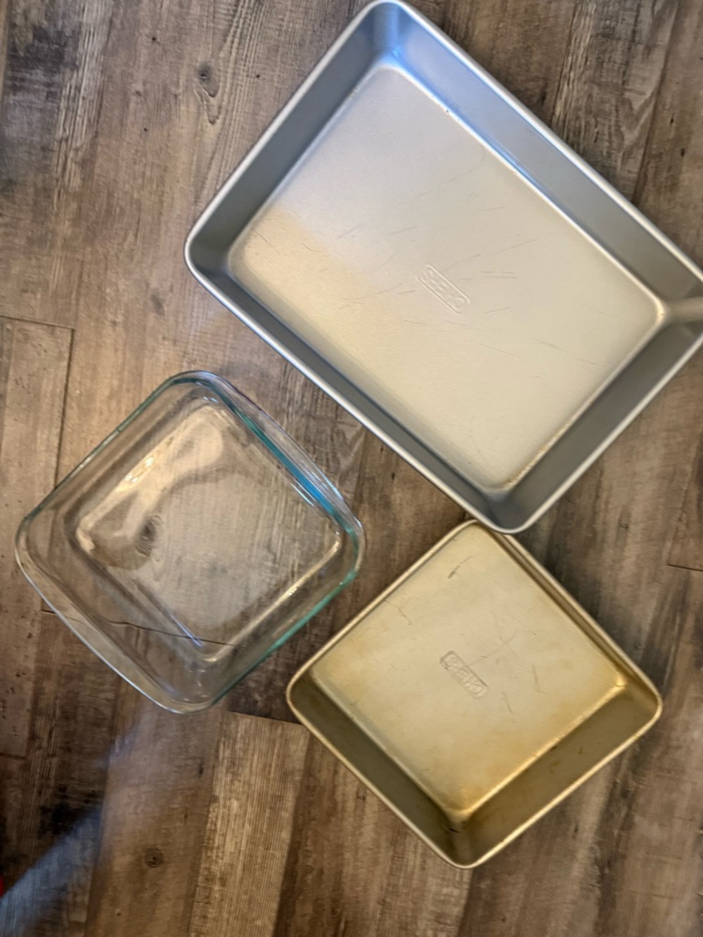 Glass and Metal Bakeware Set - Clear Glass & Silver/Gold Pans